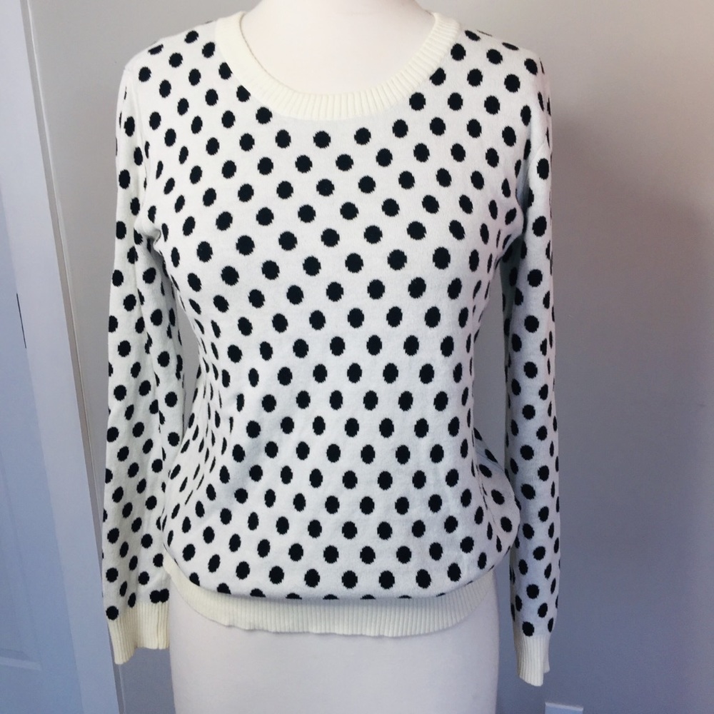 41 Hawthorn black white polka dot sweater small